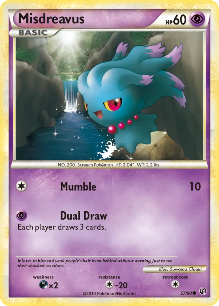 Misdreavus #57 HS—Undaunted Pokemon card