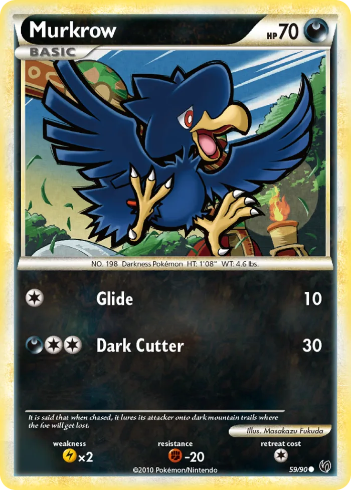 Murkrow #59 HS—Undaunted Pokemon card