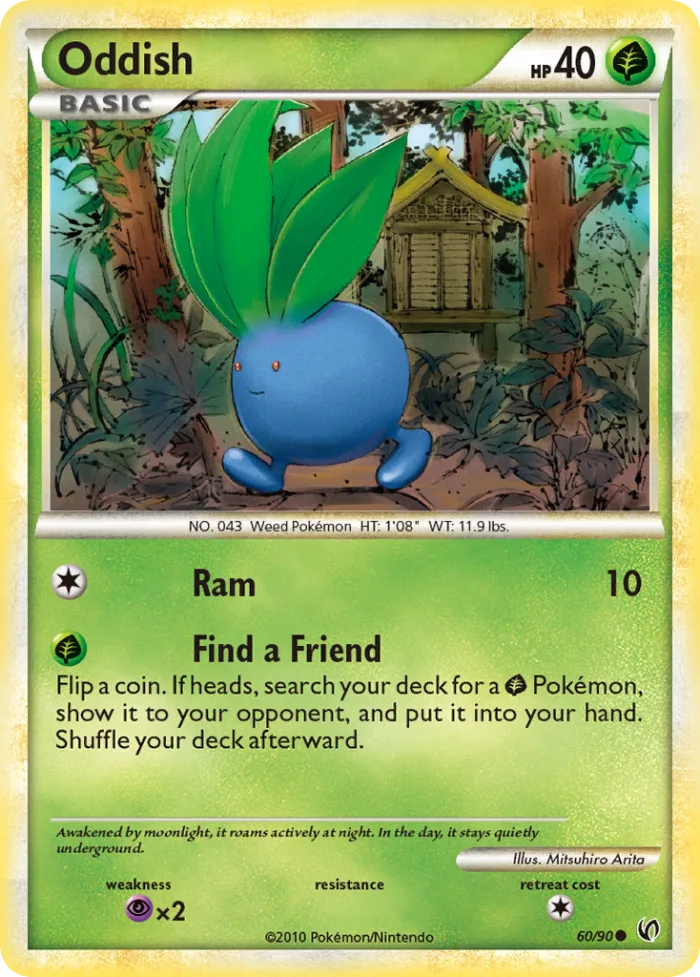 Oddish #60 HS—Undaunted Pokemon card