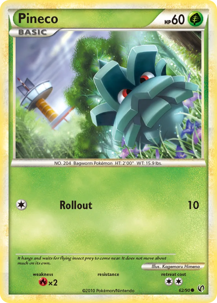 Pineco #62 HS—Undaunted Pokemon card