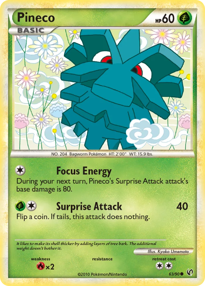 Pineco #63 HS—Undaunted Pokemon card