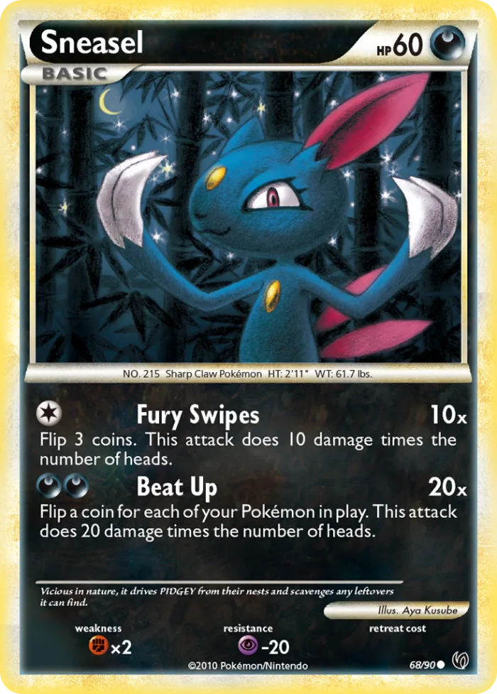 Sneasel #68 HS—Undaunted Pokemon card