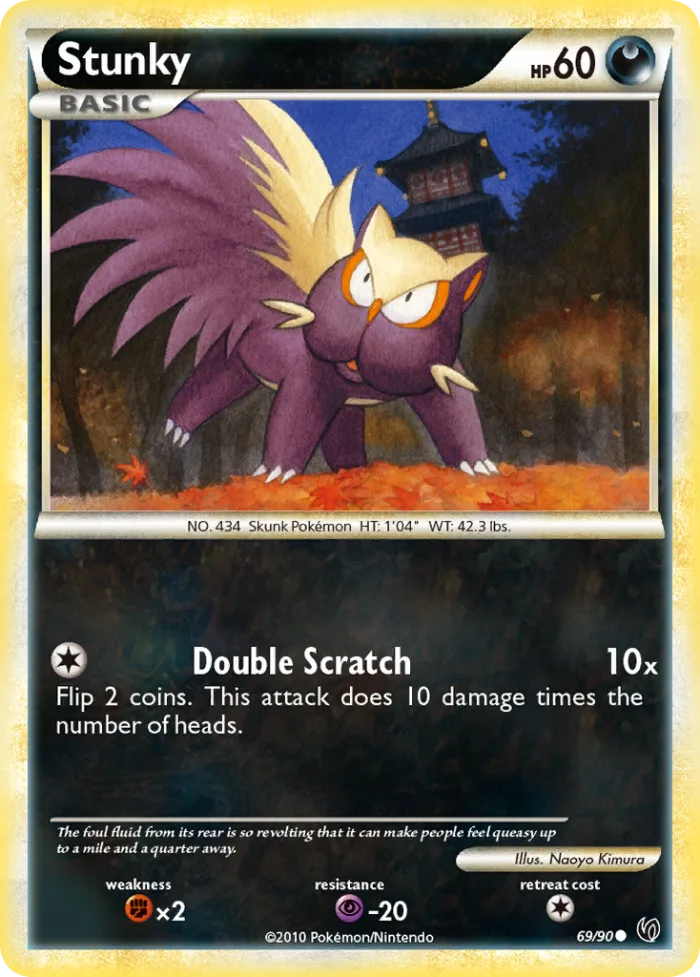 Stunky #69 HS—Undaunted Pokemon card