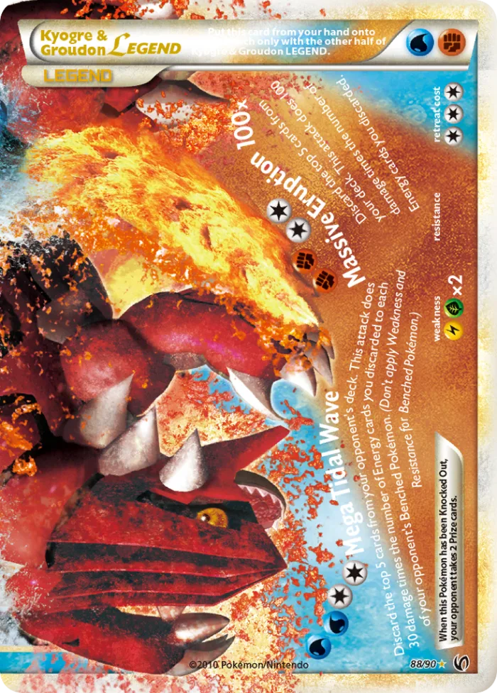 Kyogre & Groudon LEGEND #88 HS—Undaunted Pokemon card