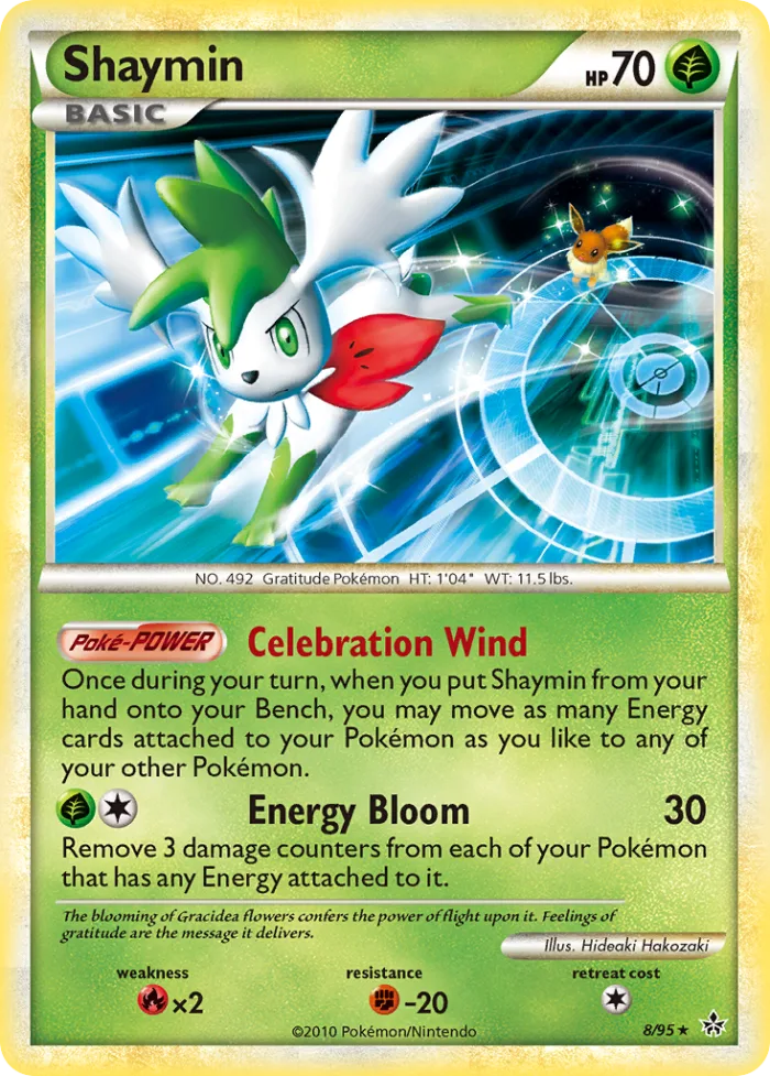 Shaymin #8 HS—Unleashed Pokemon card