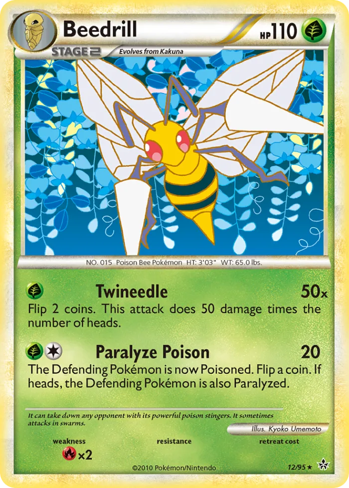 Beedrill #12 HS—Unleashed Pokemon card