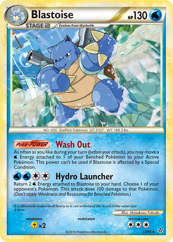 Blastoise #13 HS—Unleashed Pokemon card