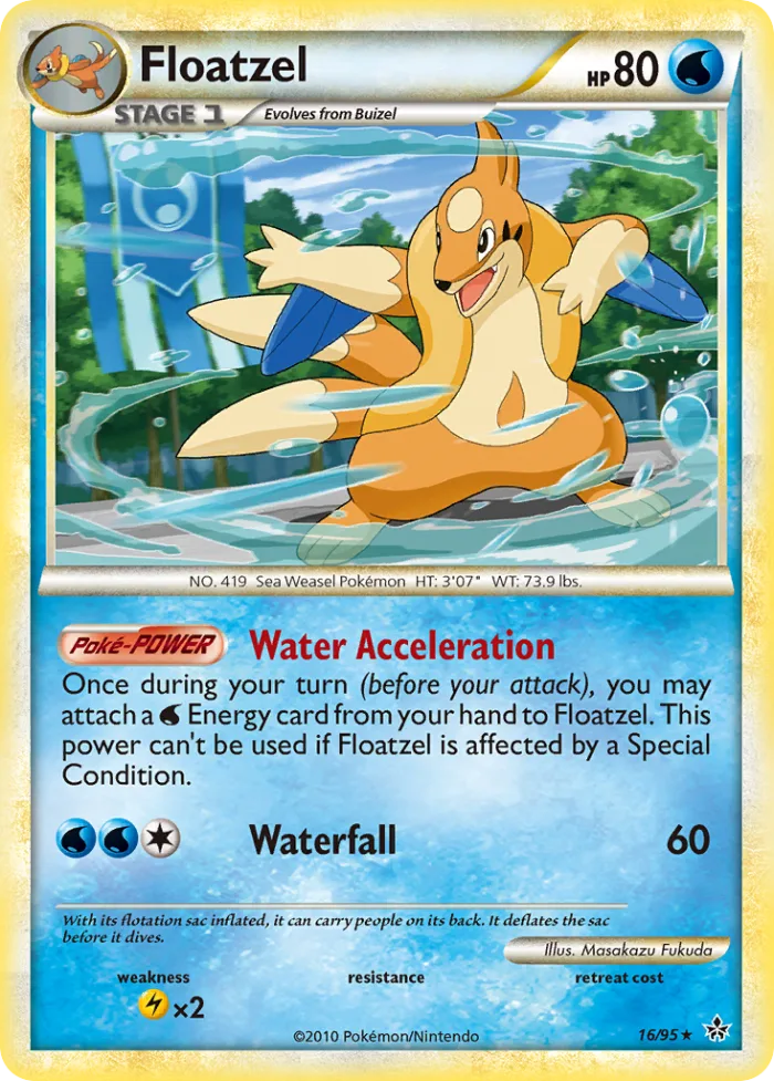 Floatzel #16 HS—Unleashed Pokemon card