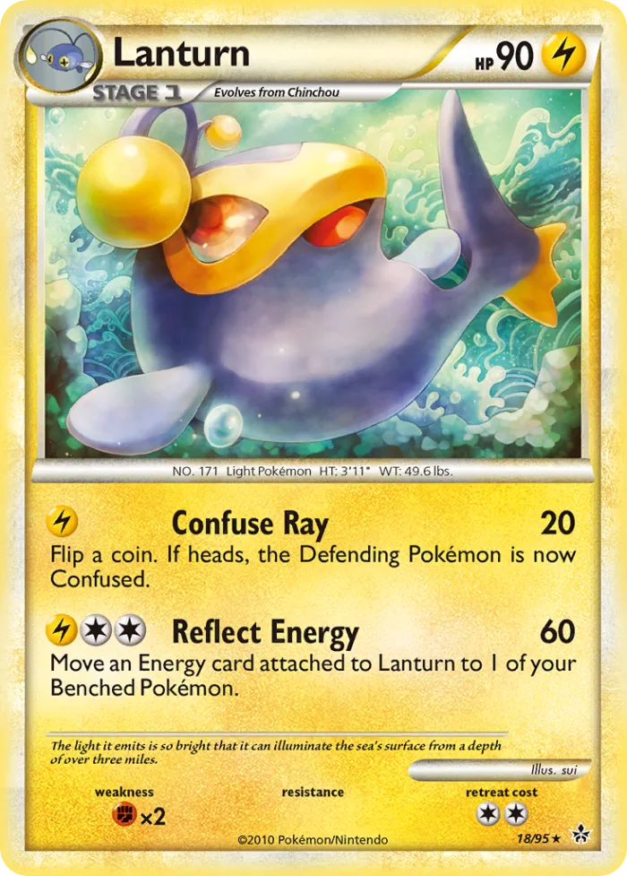 Lanturn #18 HS—Unleashed Pokemon card