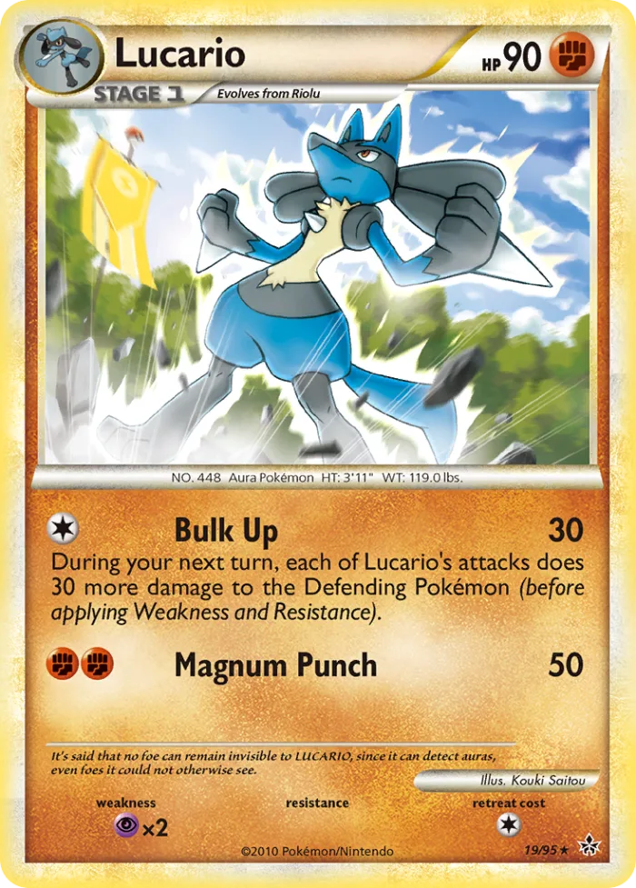 Lucario #19 HS—Unleashed Pokemon card