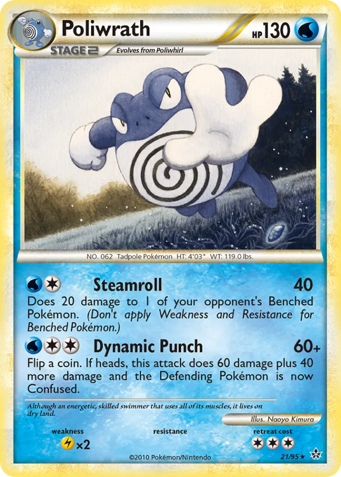 Poliwrath #21 HS—Unleashed Pokemon card