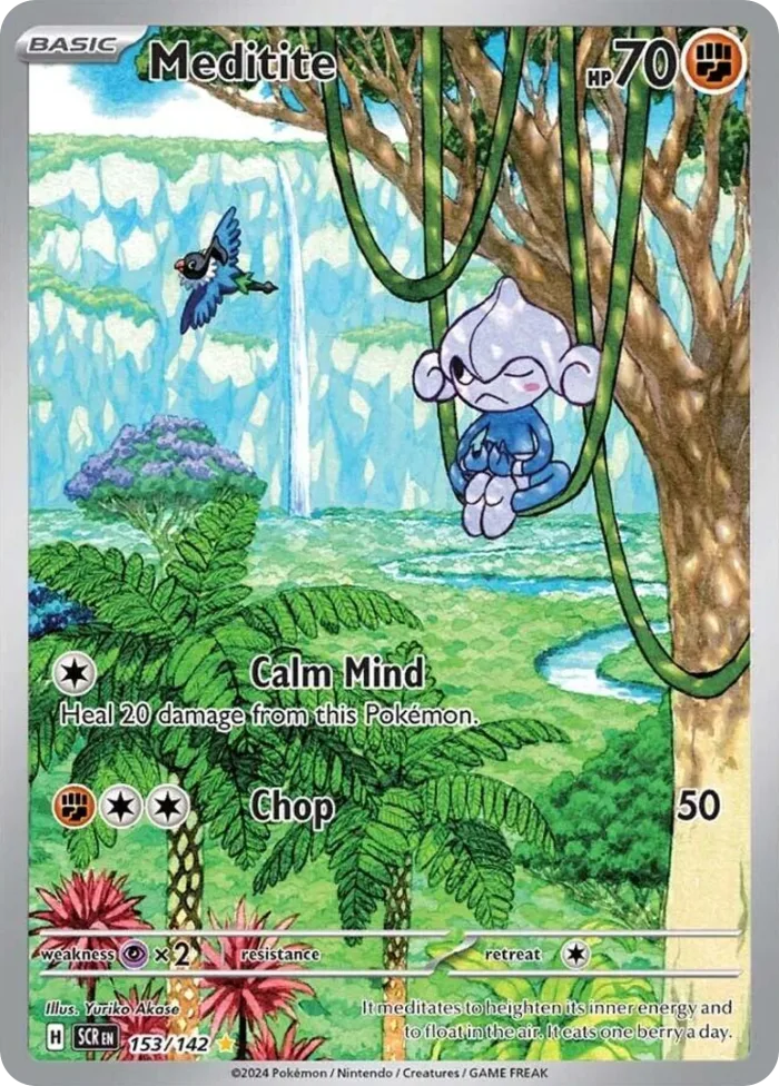 Meditite #153 Stellar Crown Pokemon card