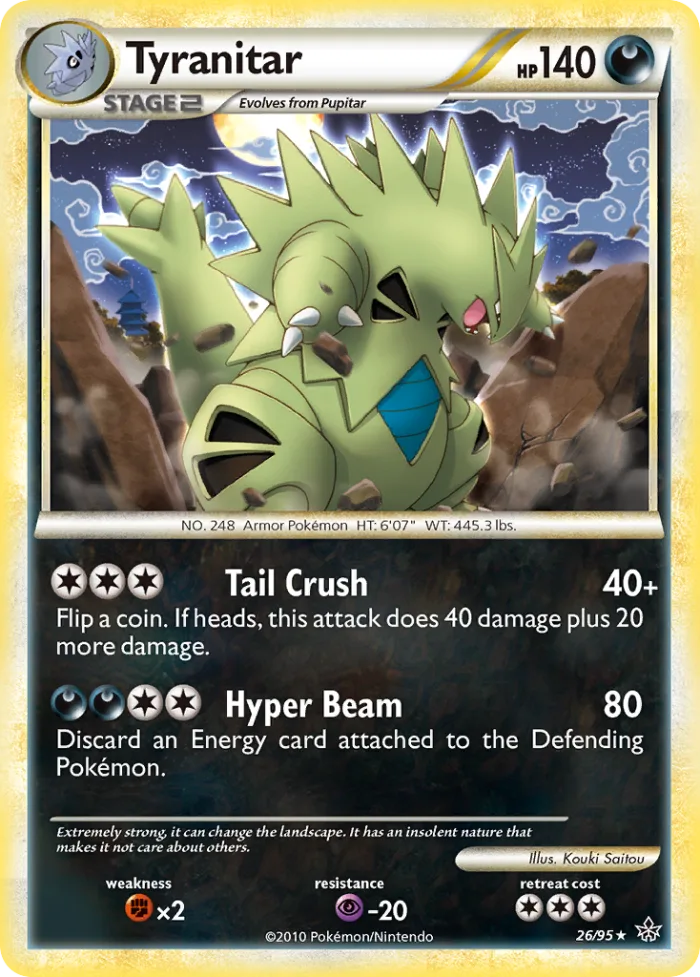 Tyranitar #26 HS—Unleashed Pokemon card