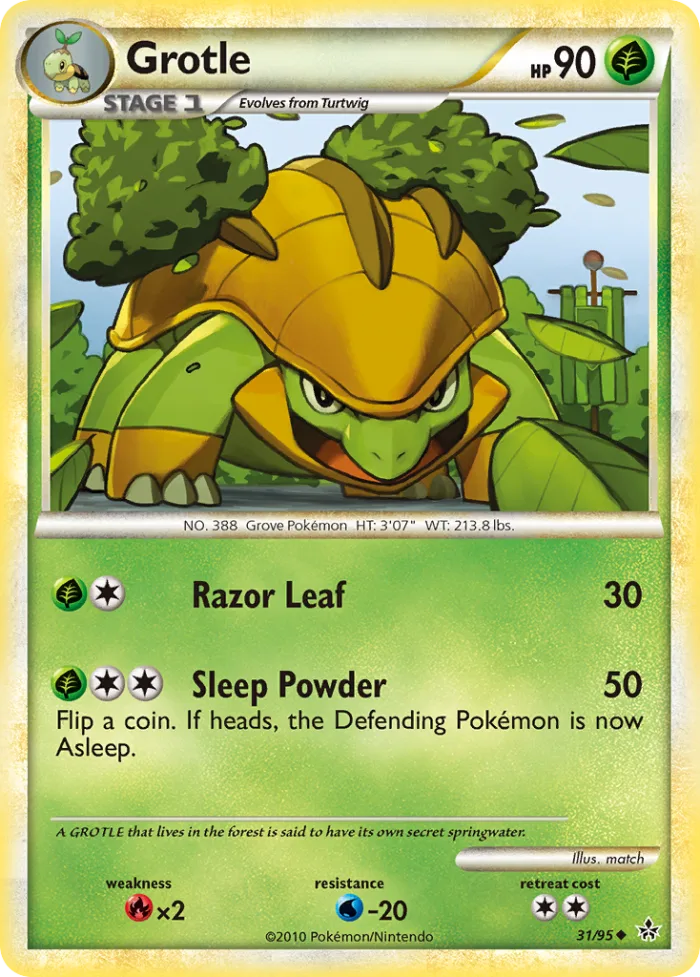 Grotle #31 HS—Unleashed Pokemon card