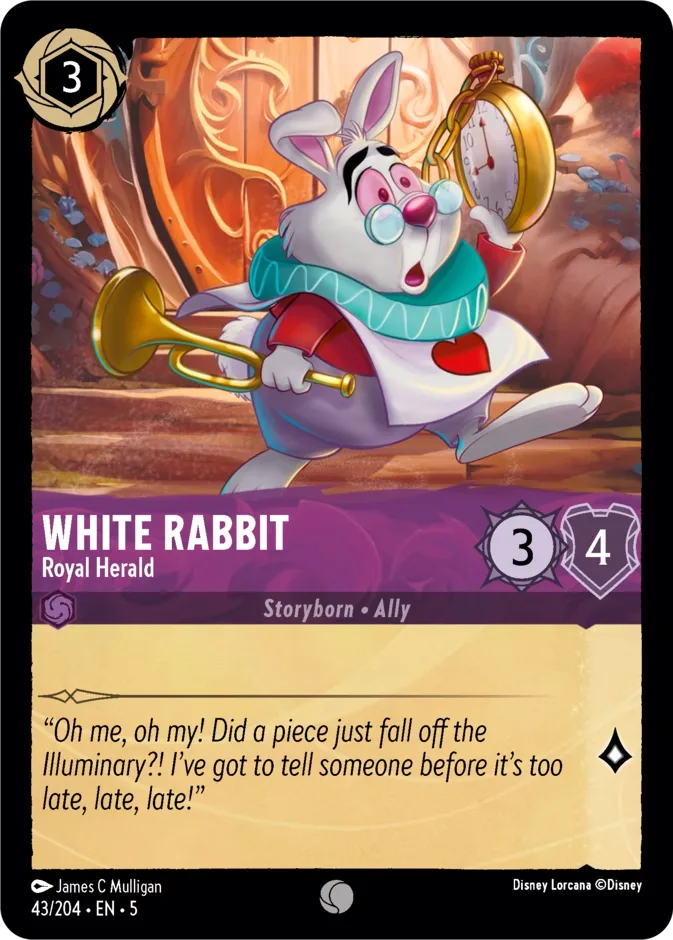 White Rabbit #43 Shimmering Skies Disney Lorcana card