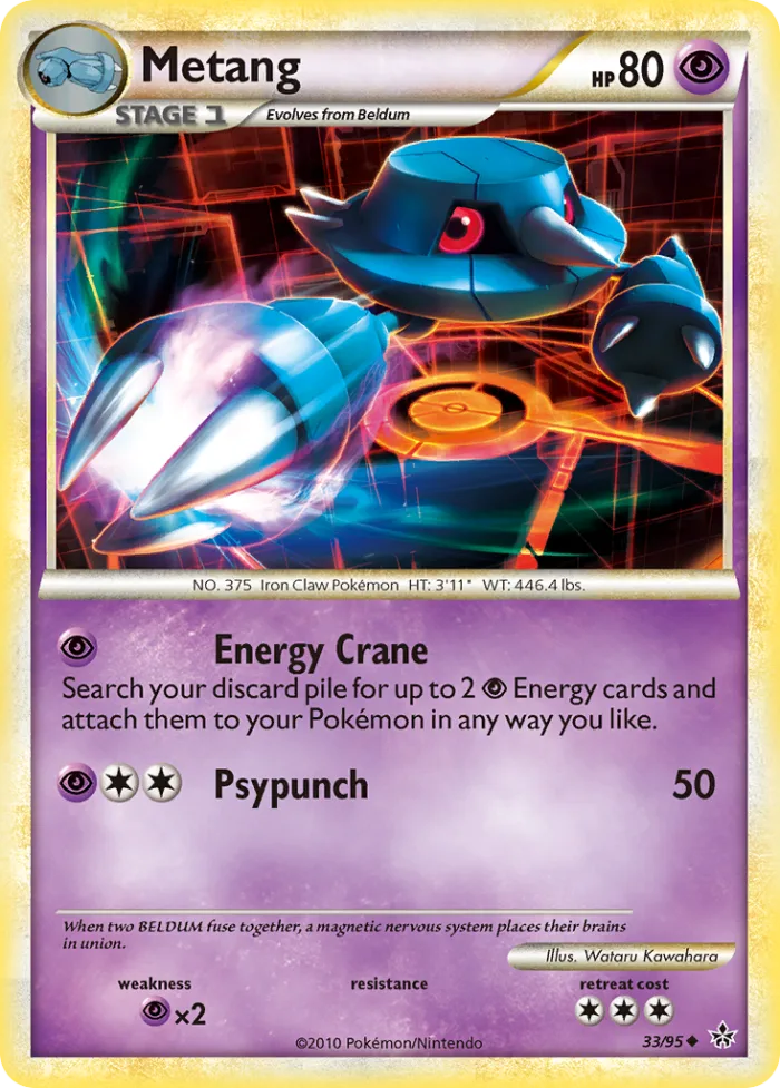 Metang #33 HS—Unleashed Pokemon card