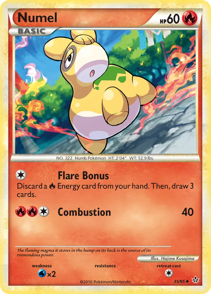 Numel #35 HS—Unleashed Pokemon card