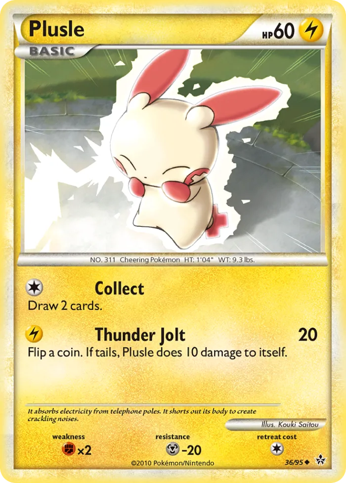 Plusle #36 HS—Unleashed Pokemon card
