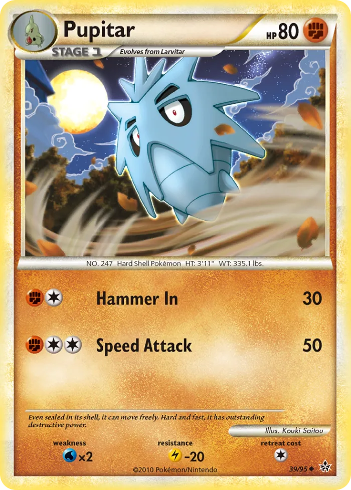 Pupitar #39 HS—Unleashed Pokemon card