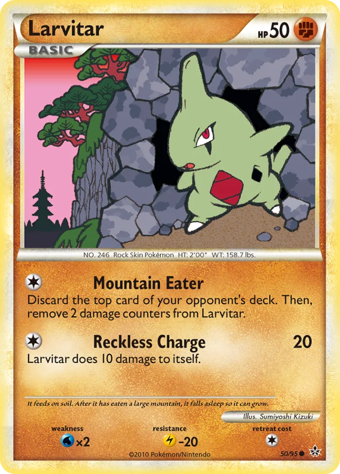 Larvitar #50 HS—Unleashed Pokemon card