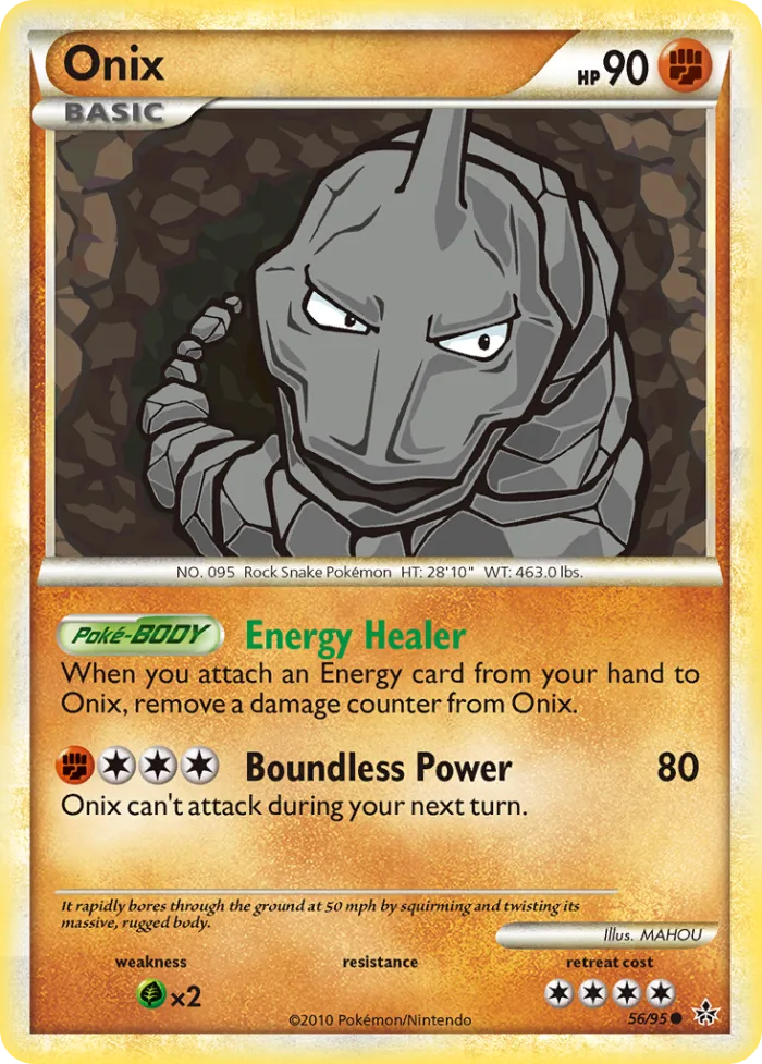 Onix #56 HS—Unleashed Pokemon card