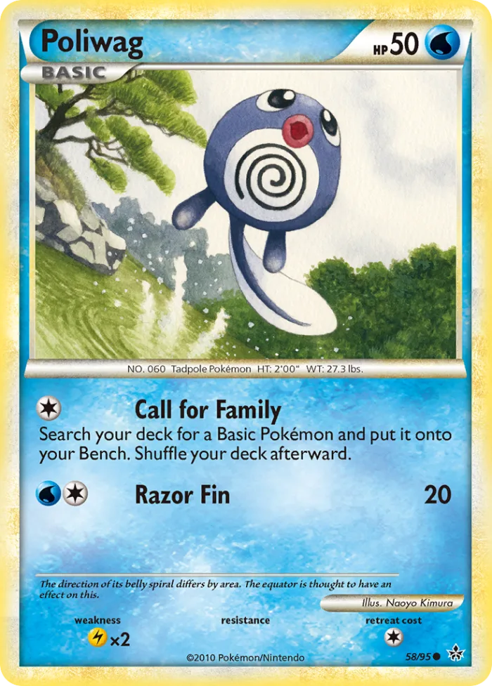Poliwag #58 HS—Unleashed Pokemon card