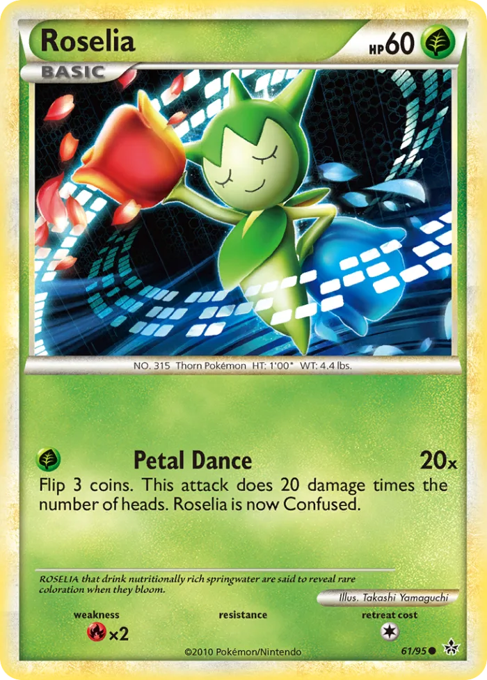 Roselia #61 HS—Unleashed Pokemon card