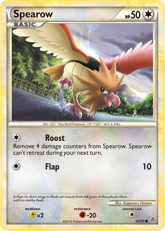 Spearow #62 HS—Unleashed Pokemon card