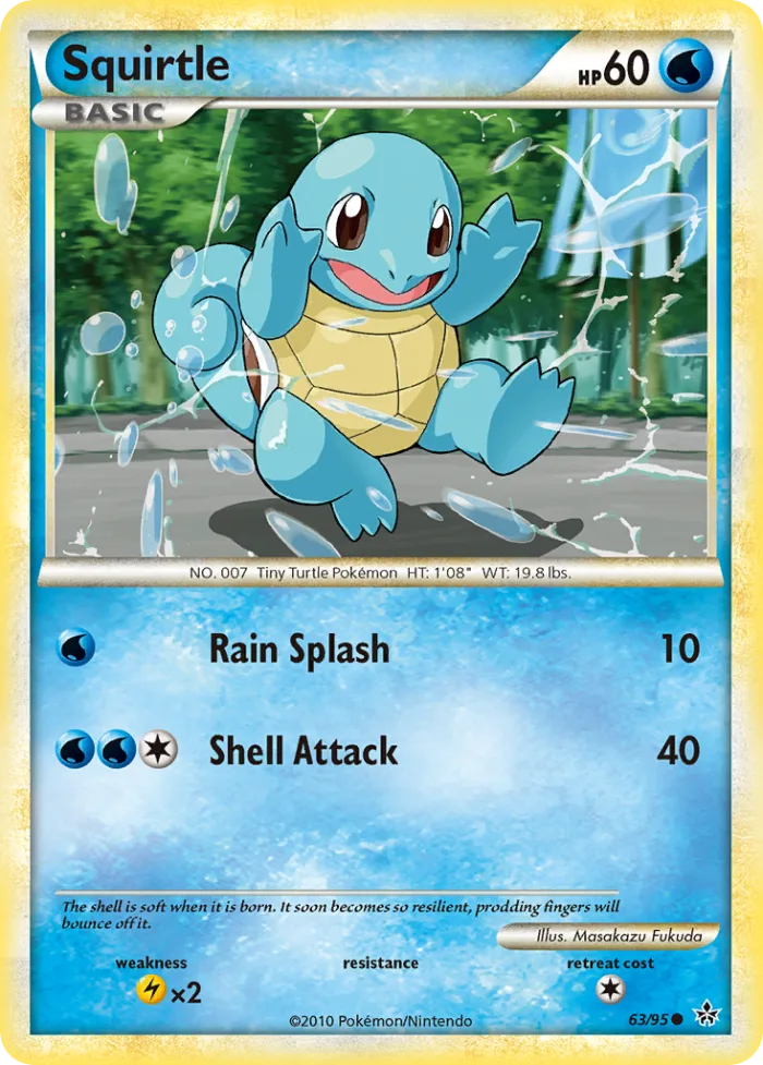 Squirtle #63 HS—Unleashed Pokemon card