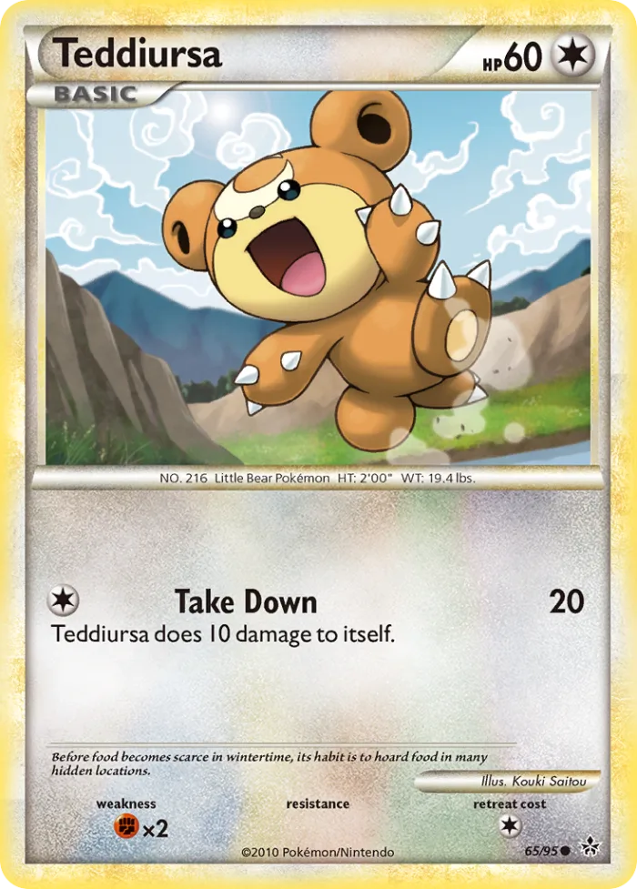 Teddiursa #65 HS—Unleashed Pokemon card