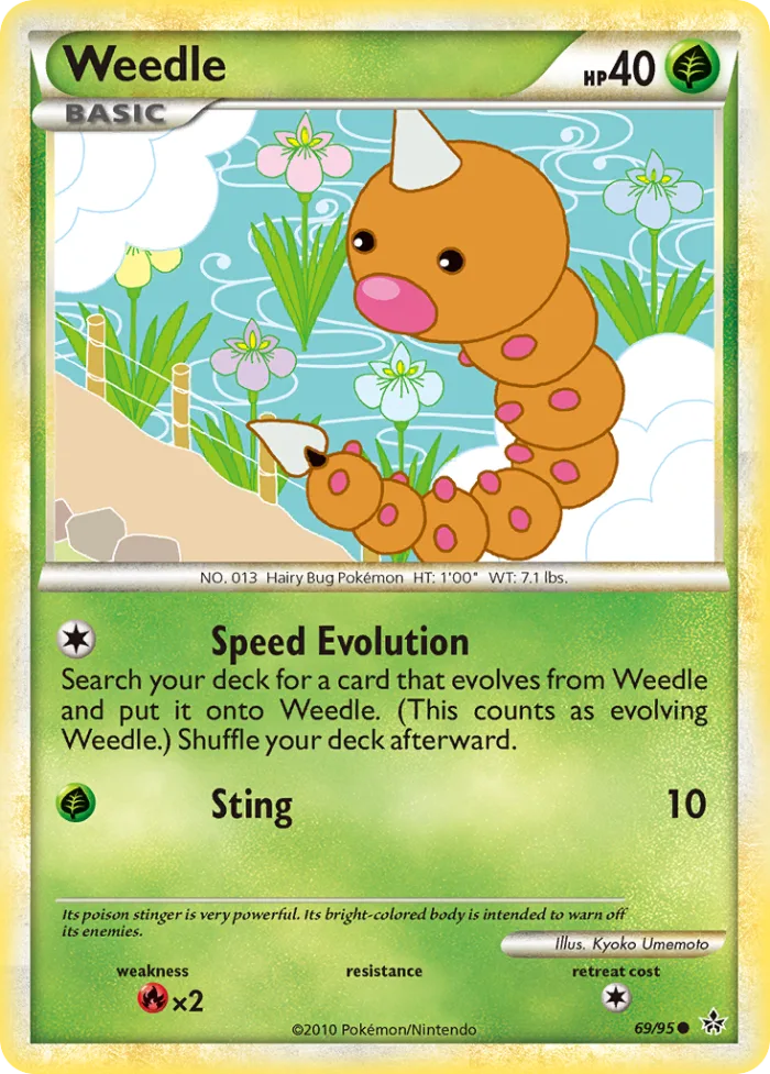 Weedle #69 HS—Unleashed Pokemon card