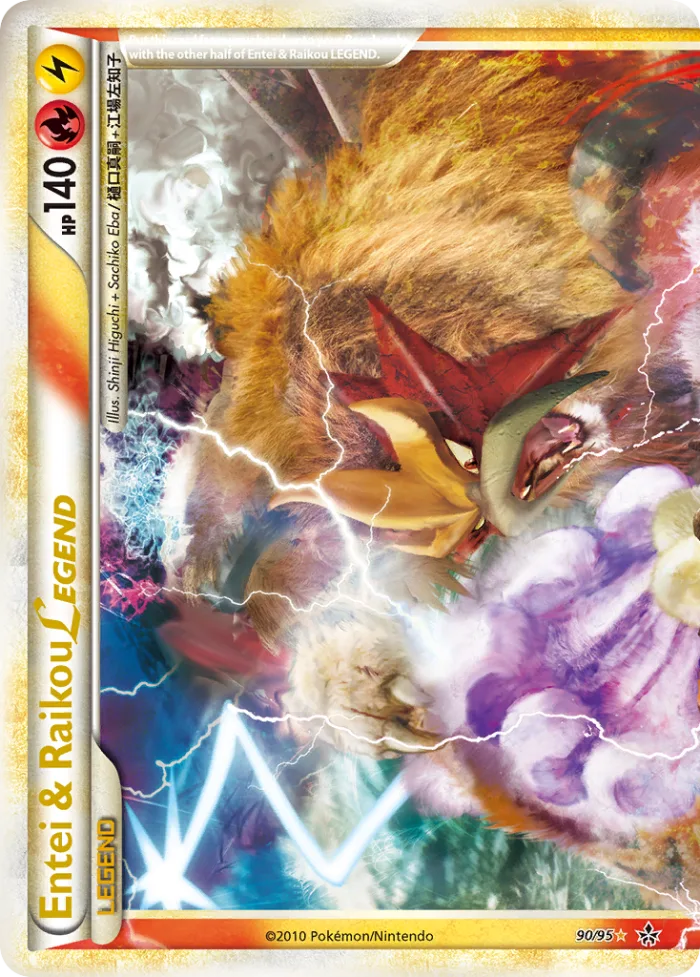 Entei & Raikou LEGEND #90 HS—Unleashed Pokemon card