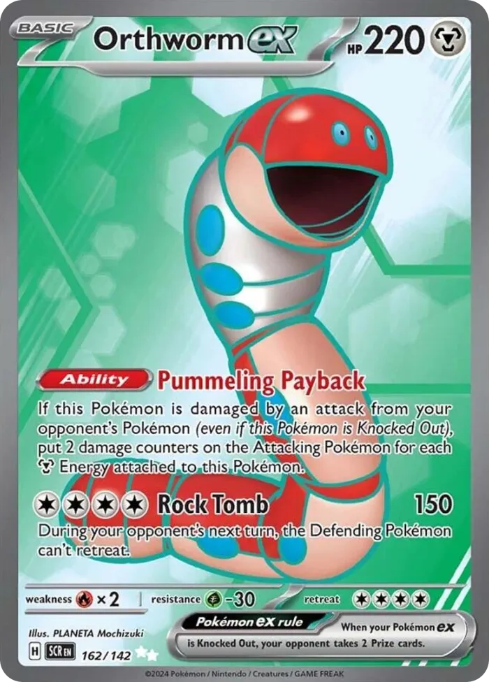 Orthworm ex #162 Stellar Crown Pokemon card