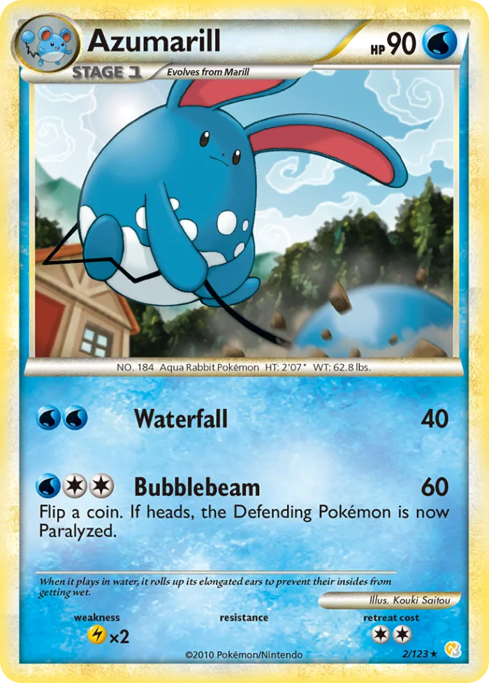 Azumarill #2 HeartGold & SoulSilver Pokemon card