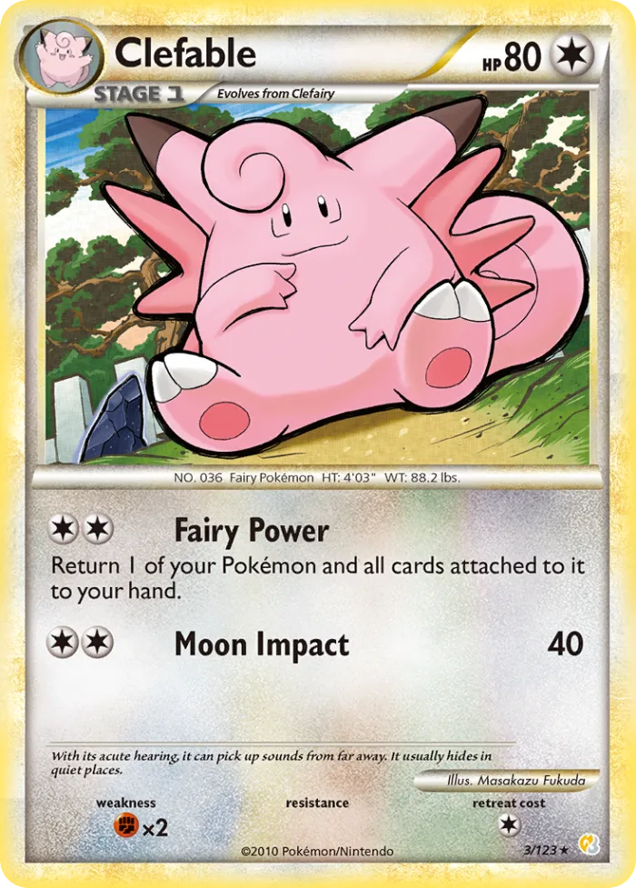 Clefable #3 HeartGold & SoulSilver Pokemon card
