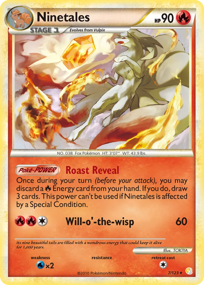 Ninetales #7 HeartGold & SoulSilver Pokemon card