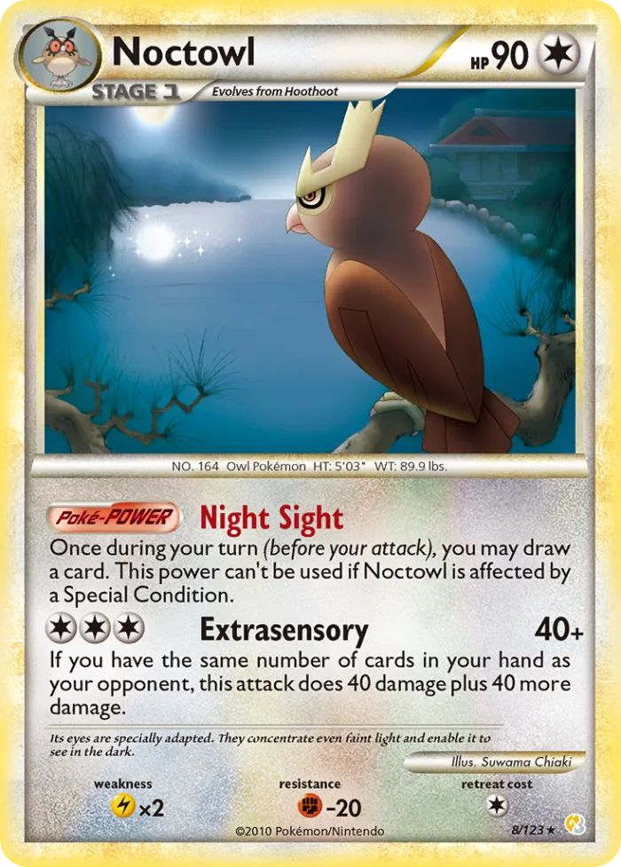 Noctowl #8 HeartGold & SoulSilver Pokemon card