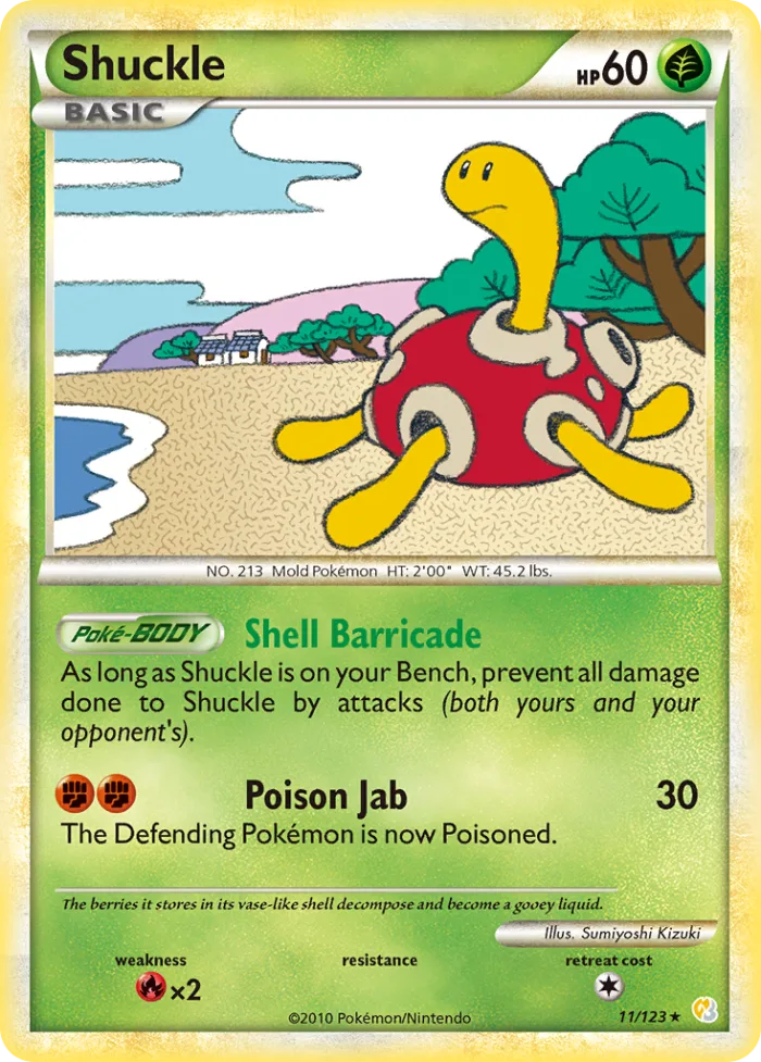 Shuckle #11 HeartGold & SoulSilver Pokemon card