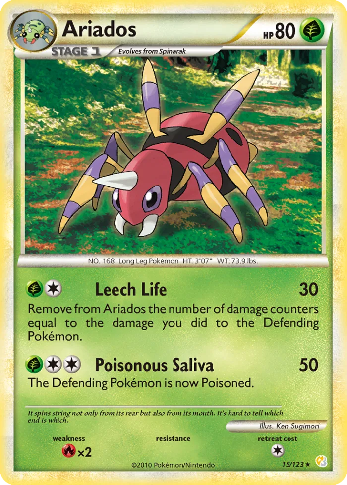 Ariados #15 HeartGold & SoulSilver Pokemon card