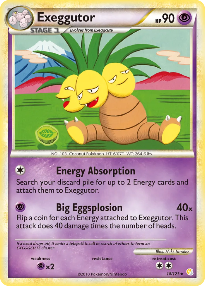 Exeggutor #18 HeartGold & SoulSilver Pokemon card
