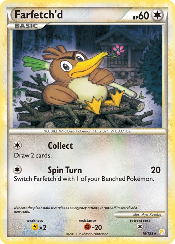 Farfetch'd #19 HeartGold & SoulSilver Pokemon card