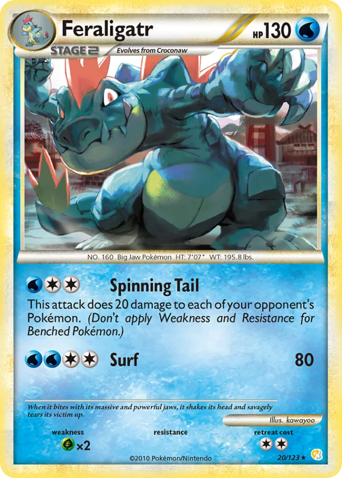 Feraligatr #20 HeartGold & SoulSilver Pokemon card