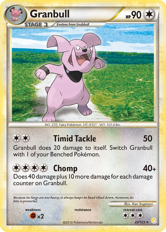 Granbull #22 HeartGold & SoulSilver Pokemon card