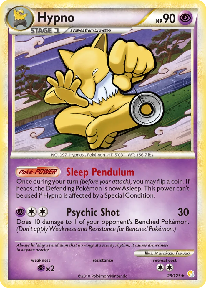 Hypno #23 HeartGold & SoulSilver Pokemon card