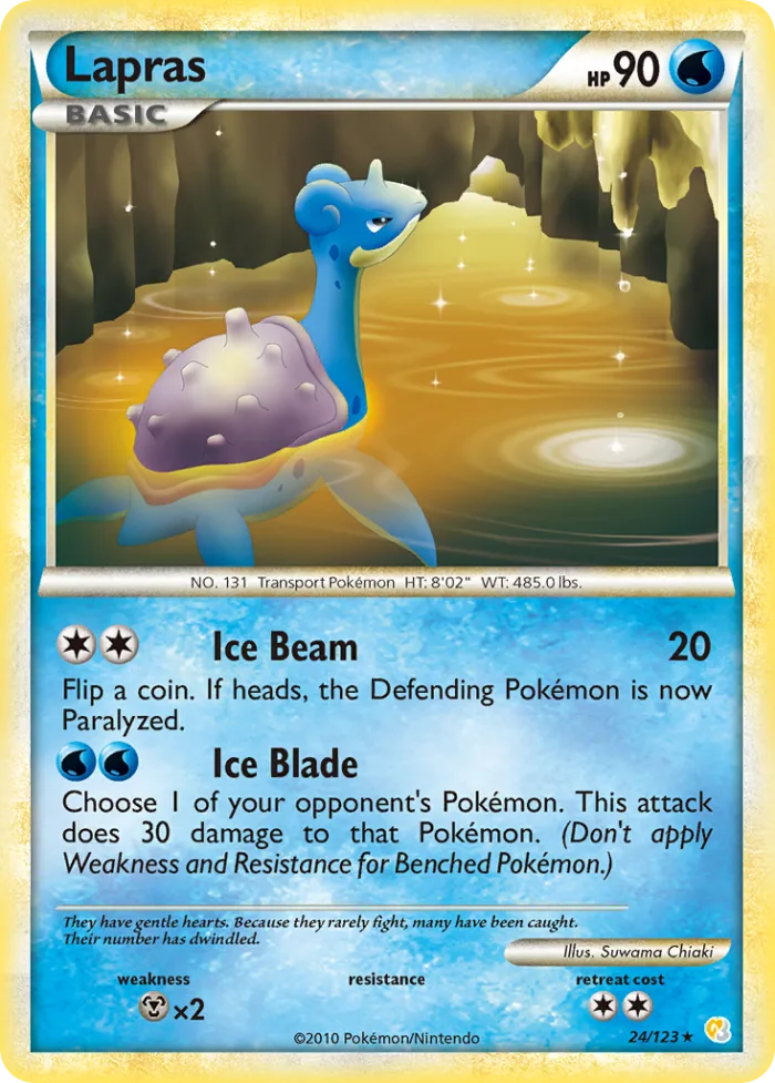 Lapras #24 HeartGold & SoulSilver Pokemon card