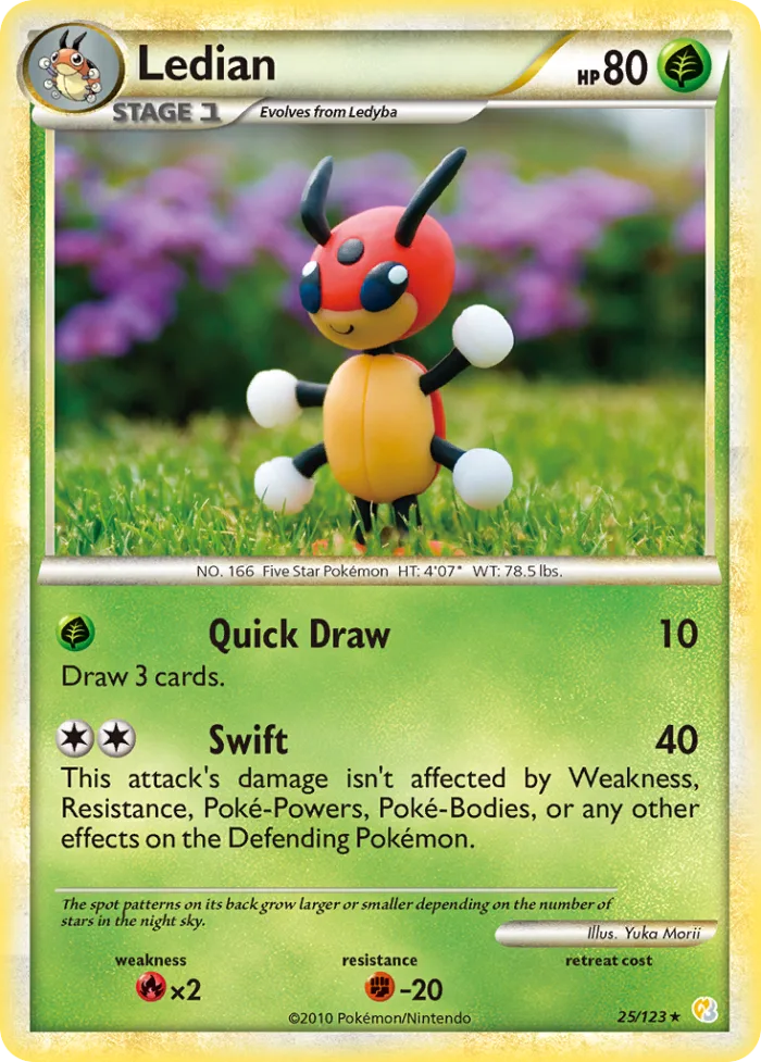 Ledian #25 HeartGold & SoulSilver Pokemon card