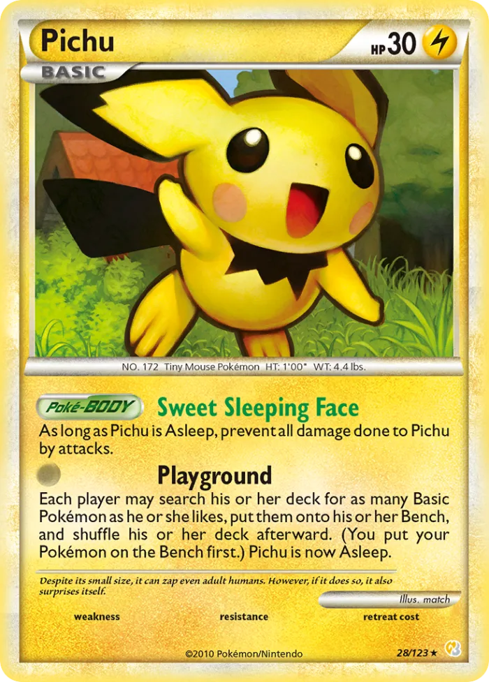 Pichu #28 HeartGold & SoulSilver Pokemon card