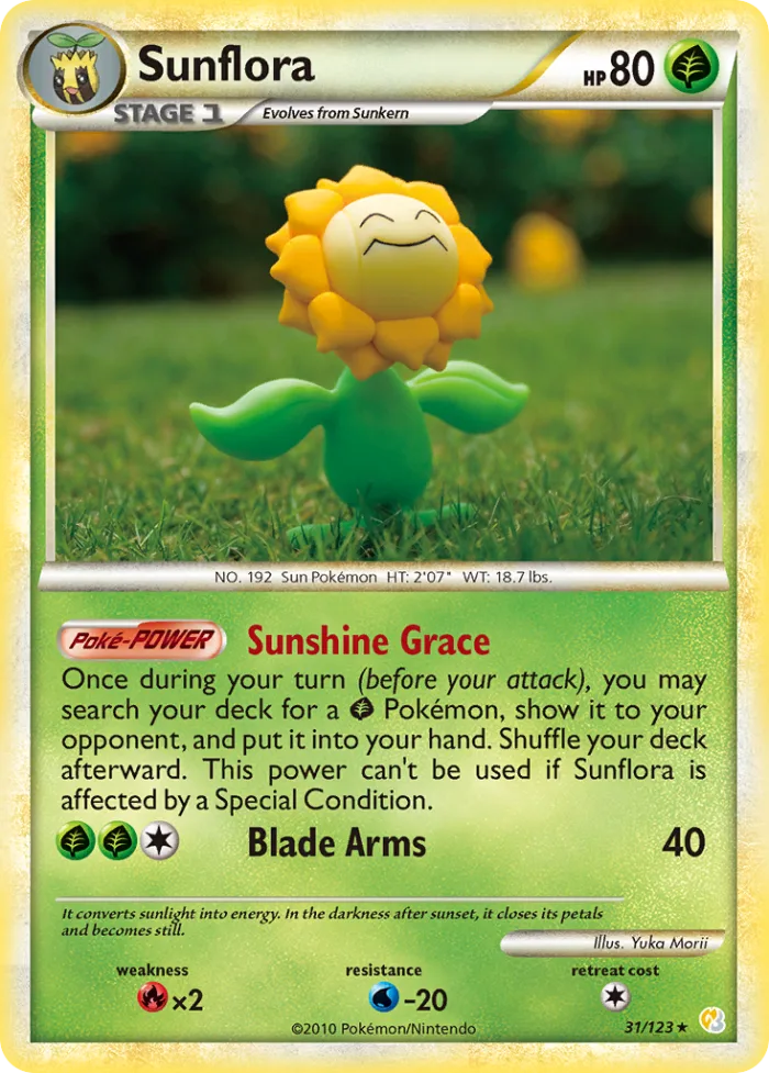 Sunflora #31 HeartGold & SoulSilver Pokemon card
