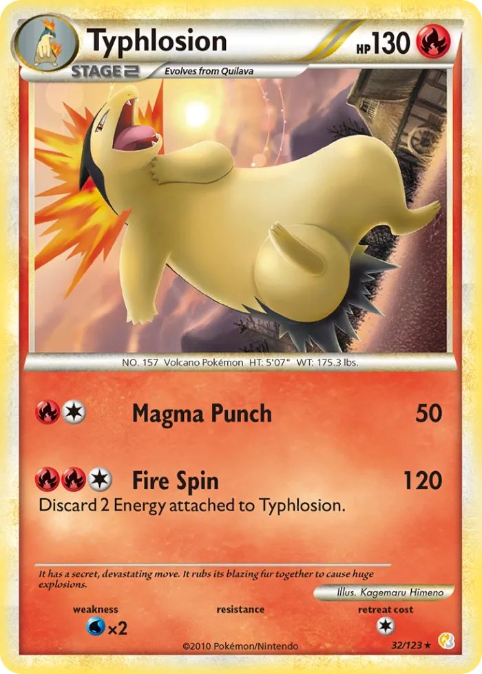 Typhlosion #32 HeartGold & SoulSilver Pokemon card