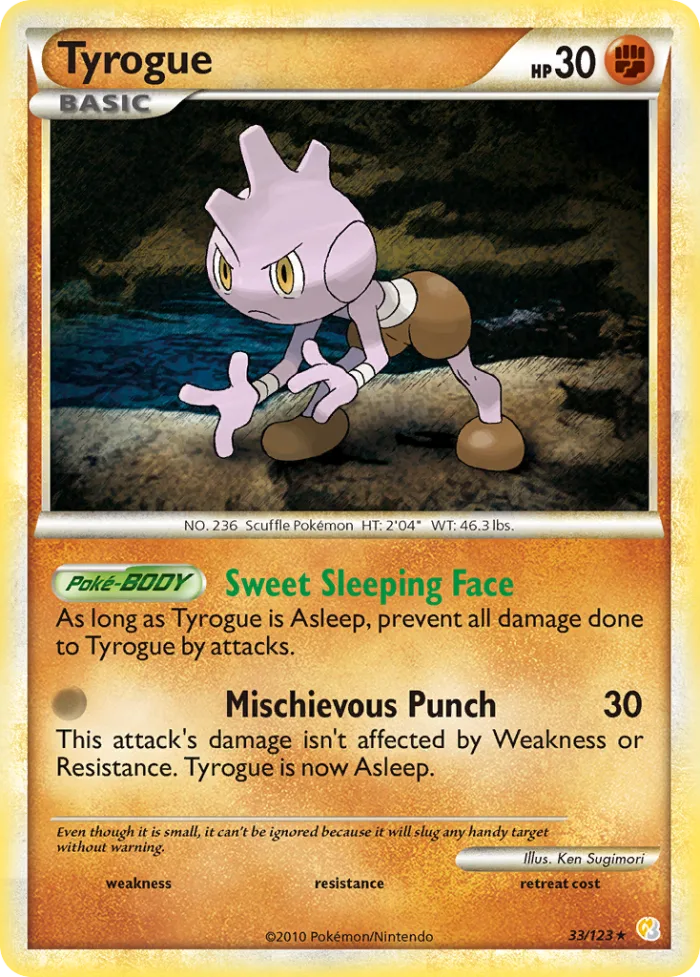 Tyrogue #33 HeartGold & SoulSilver Pokemon card